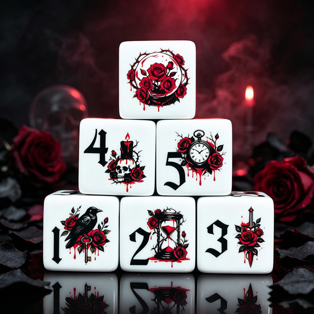 12 dados acrílicos D6 de 16 mm - Board Game Live reseña y precio
