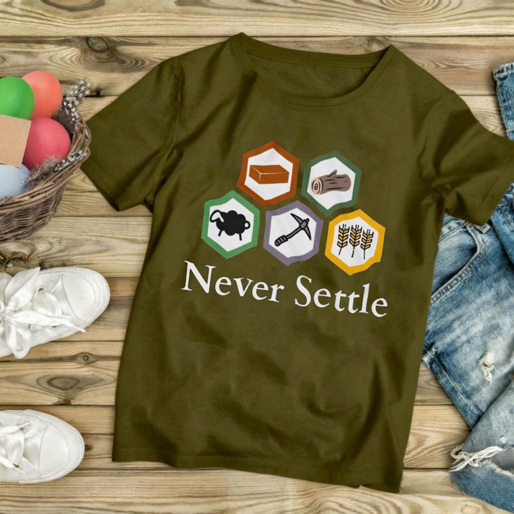 Camiseta Never Settle Catan Vi - Board Game Catan reseña y precio